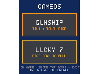 gameos running on the Pico Display Pack 2.0 on Pico 2 silhouette